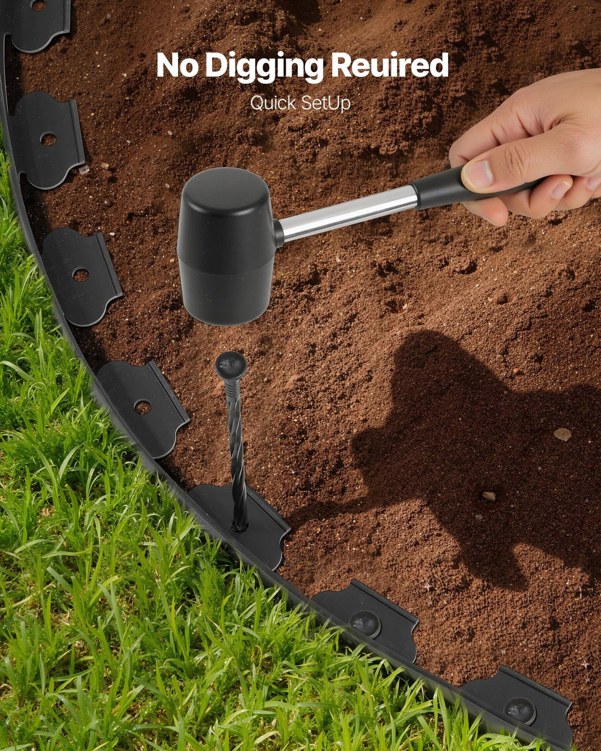 VEVOR plastmasas dārza apmale 600 x 5 cm ar 120 stiprinājuma tapām, elastīga zāliena apmales lenta bez rakšanas, UV izturīga mini apmale puķu dobēm, celiņiem, pagalmam un bruģim - ZEMLETES.LV