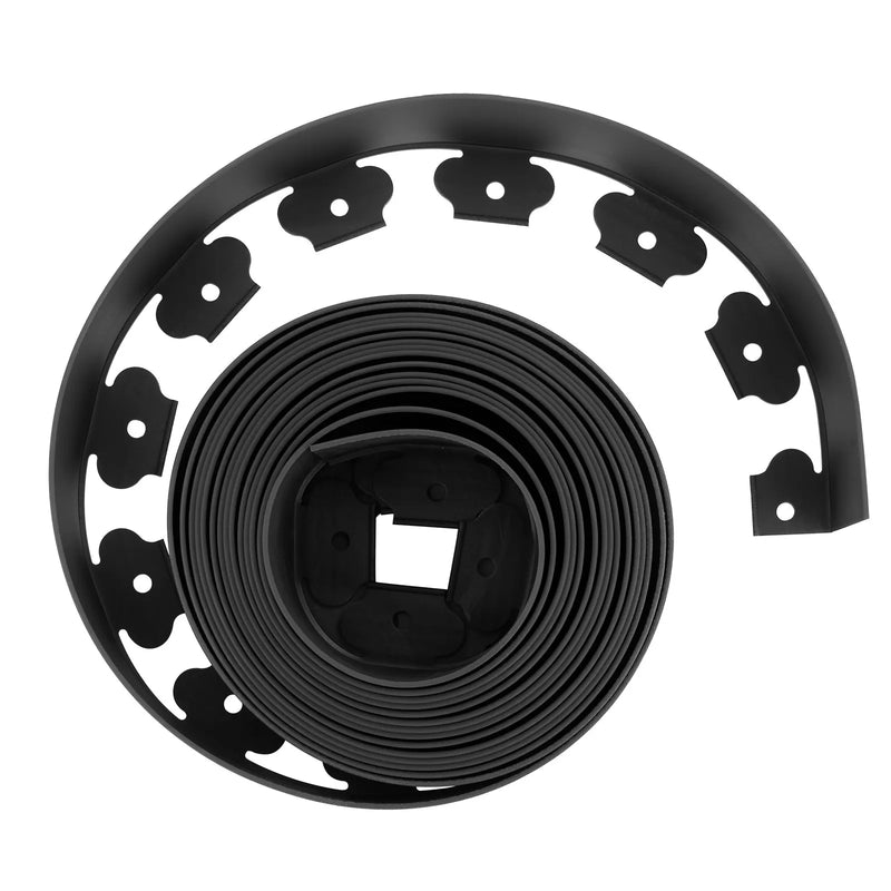 VEVOR plastmasas dārza apmale 2000 x 10 cm ar 30 stiprinājuma tapām un 2 zemes mietiem, elastīga zāliena apmales lenta bez rakšanas, UV izturīga apmale puķu dobēm, pagalmam un bruģa celiņiem
