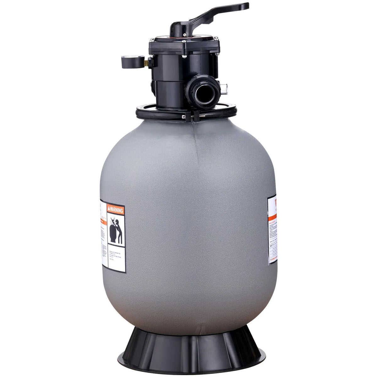 VEVOR Swimming Pool Sand Filter 406 mm, Flow Rate up to 132 l/min, for Above-Ground and In-Ground Pools, with 7-Position Multifunction Valve (Filtration, Backwash, Rinse, Recirculation, Drain, Winter, Closed Mode)