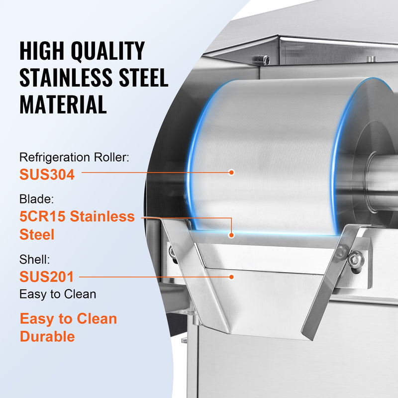 VEVOR profesionāla sniegpārsliņu ledus mašīna, 180 kg/24 h, nerūsējošā tērauda
