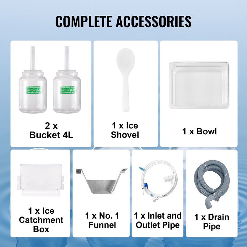 VEVOR profesionāla sniegpārsliņu ledus mašīna, 180 kg/24 h, nerūsējošā tērauda