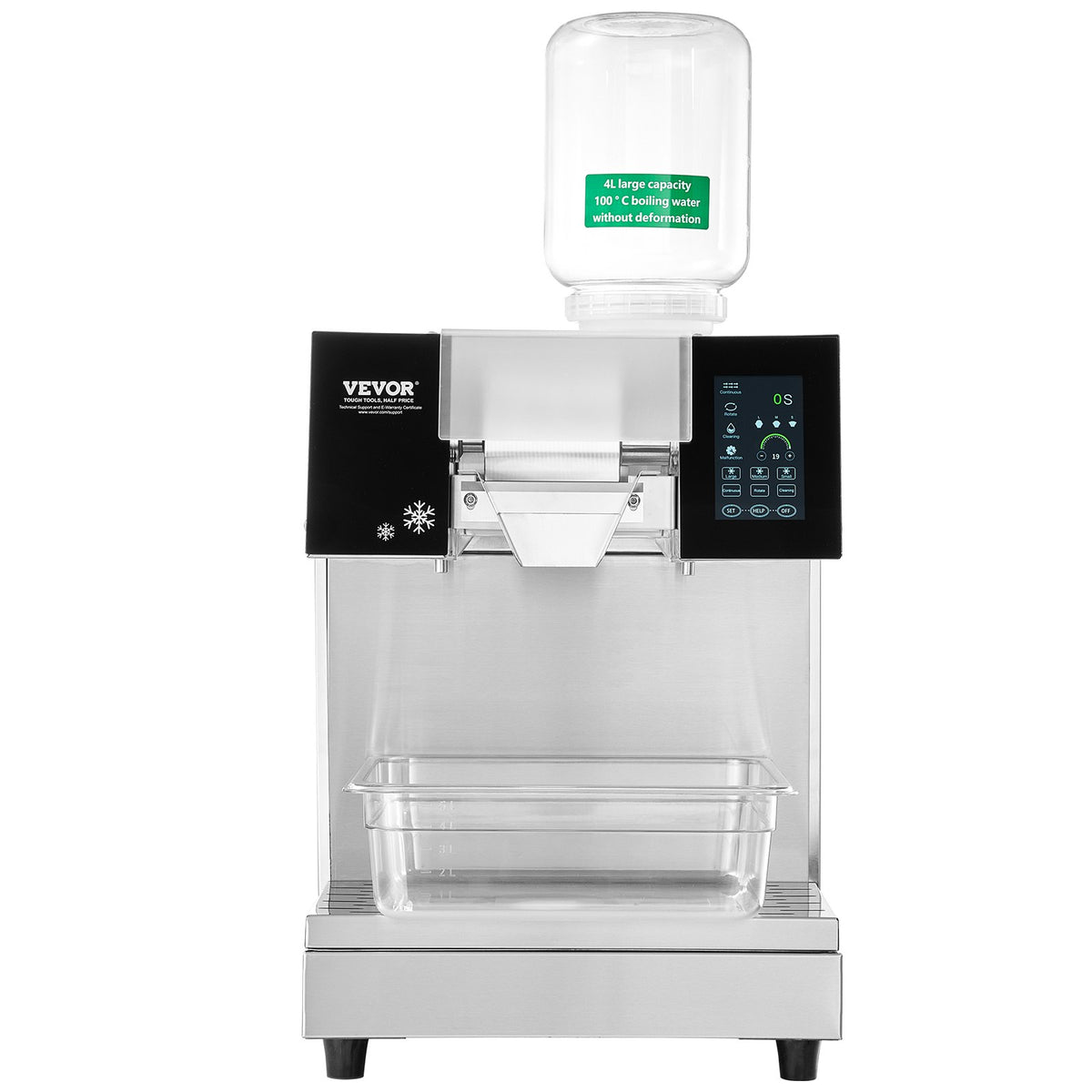 VEVOR Professional Snow Ice Shaver Machine 180 kg/24 h, Stainless Steel