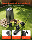 VEVOR Dārza izgāžamie rati 272 kg, polimēra dārza rati ar 90° ātrās izkraušanas mehānismu, 180° grozāmi riteņi un 270° rotējoši gultņi, augu, augsnes un ražas pārvadāšanai