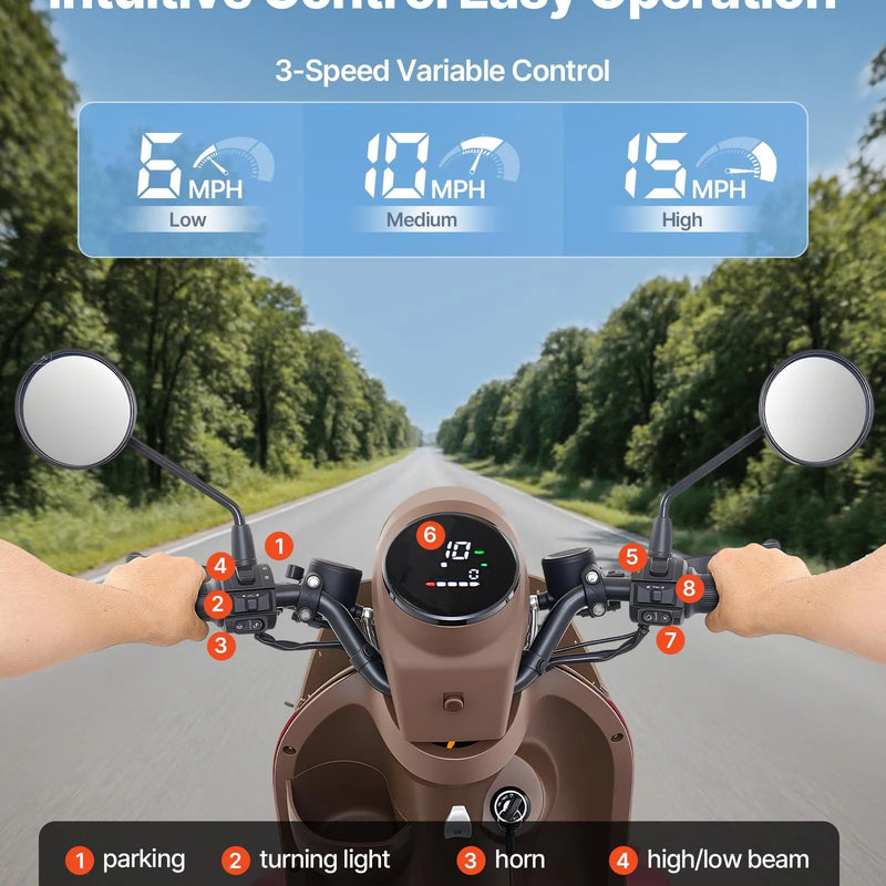 VEVOR smagās klases 4 riteņu mobilitātes skrejritenis senioriem un pieaugušajiem, celtspēja līdz 227 kg, darbības rādiuss līdz 35 km, 3 ātrumu režīmi, 1000 W visurgājējs elektriskais mobilitātes skrejritenis/ratiņkrēsls ar līdz 20° kāpuma spēju