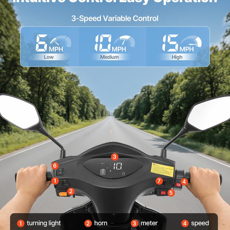 VEVOR smagas klases 3 riteņu elektriskais mobilitātes skrejritenis senioriem un pieaugušajiem, 3 ātrumi, darbības attālums līdz 35 km, 1000 W jauda, piemērots dažādiem segumiem, kāpuma pārvarēšana līdz 20°, slodze līdz 227 kg - ZEMLETES.LV