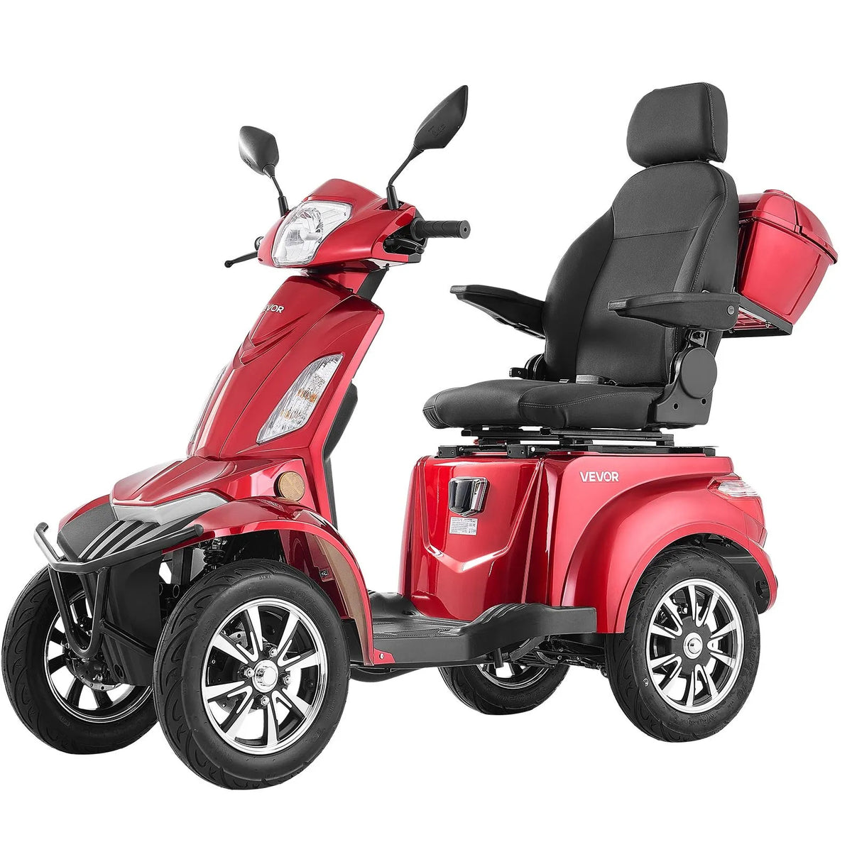 VEVOR Heavy-Duty 4-Wheel Mobility Scooter for Seniors and Adults, Load Capacity up to 226.8 kg, Range up to 35 km, 3 Speed Modes, 1000 W All-Terrain Electric Mobility Scooter/Wheelchair with Climbing Ability up to 20°