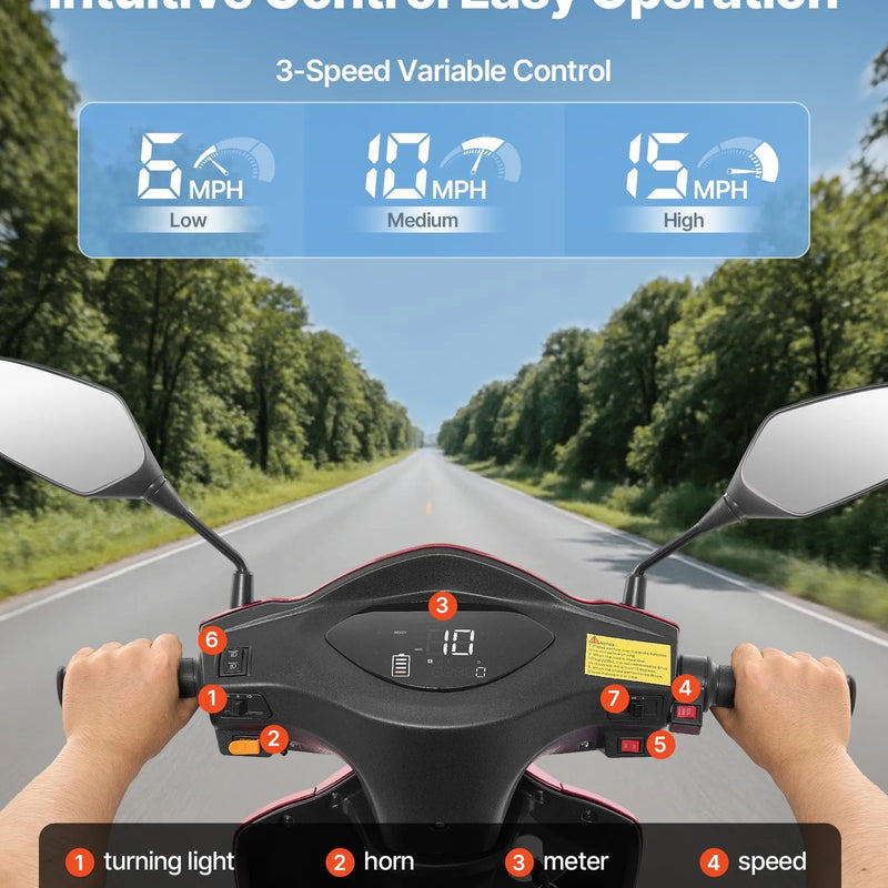 VEVOR smagās klases 4 riteņu mobilitātes skrejritenis senioriem un pieaugušajiem, kravnesība līdz 226,8 kg, nobraukums līdz 35 km, 3 ātrumu režīmi, 1000 W visurgājējs elektriskais mobilitātes skrejritenis/ratiņkrēsls ar kāpuma spēju līdz 20°