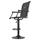 Medību krēsls, 360° kluss rotējošs, viegls slēpņa krēsls ar polsterētiem roku balstiem, regulējamu augstumu, izturīgu tērauda rāmi, 136 kg slodzi, piemērots makšķerēšanai un kempingam