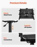 Medību krēsls, 360° kluss rotējošs, viegls slēpņa krēsls ar polsterētiem roku balstiem, regulējamu augstumu, izturīgu tērauda rāmi, 136 kg slodzi, piemērots makšķerēšanai un kempingam