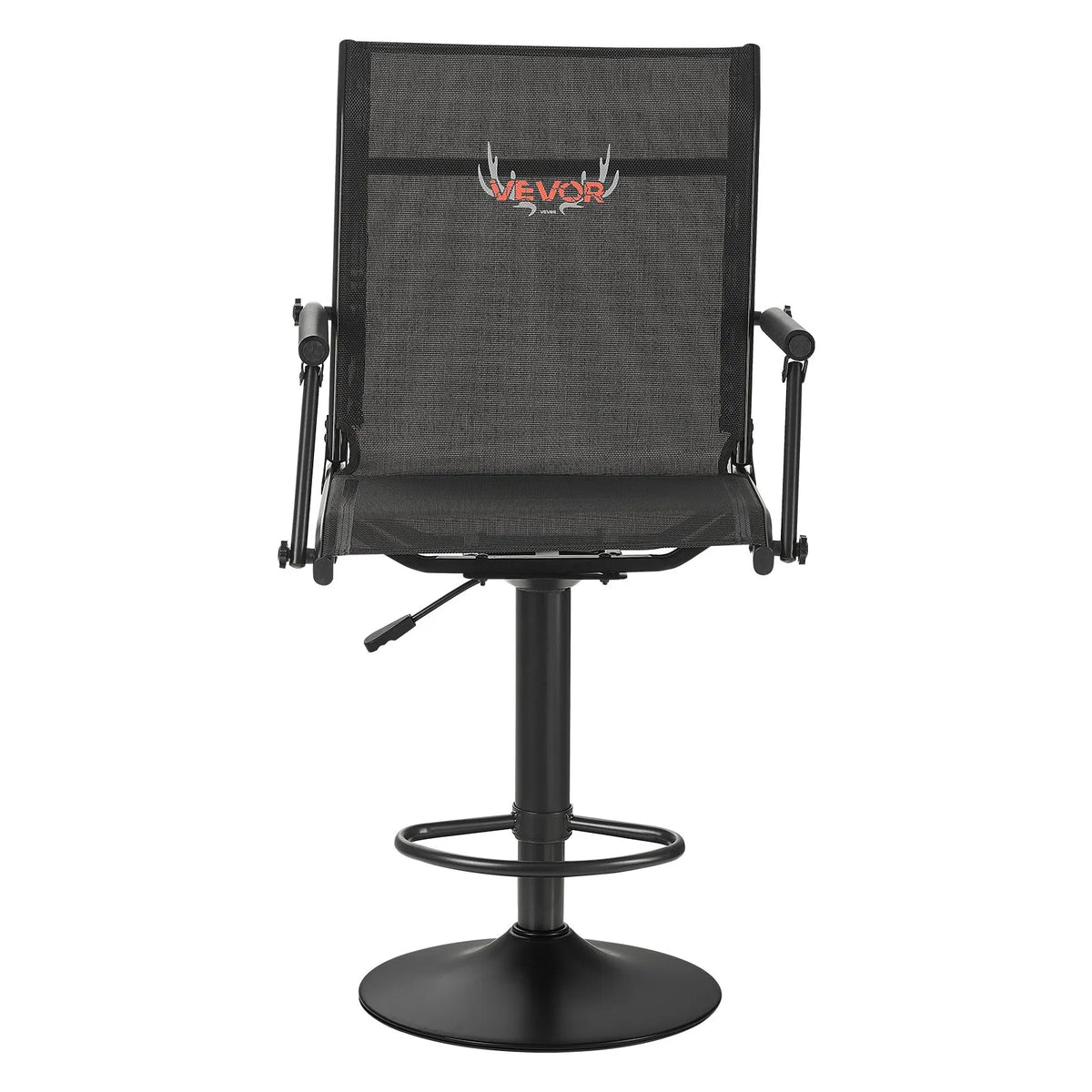 VEVOR Hunting Chair, 360° Silent Swivel, Lightweight Folding Chair with Padded Armrests, Adjustable Height, Durable Steel Frame, 136 kg Load Capacity, Suitable for Fishing and Camping