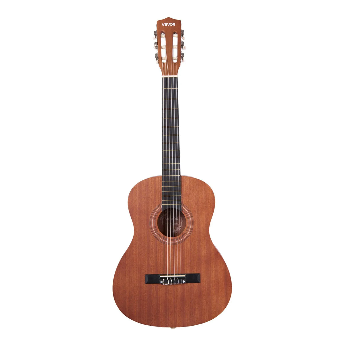 VEVOR Classical Guitar 900 mm with Nylon Strings, Sapele and Rosewood, Beginner Kit with Bag, Strap and Tuner, Natural