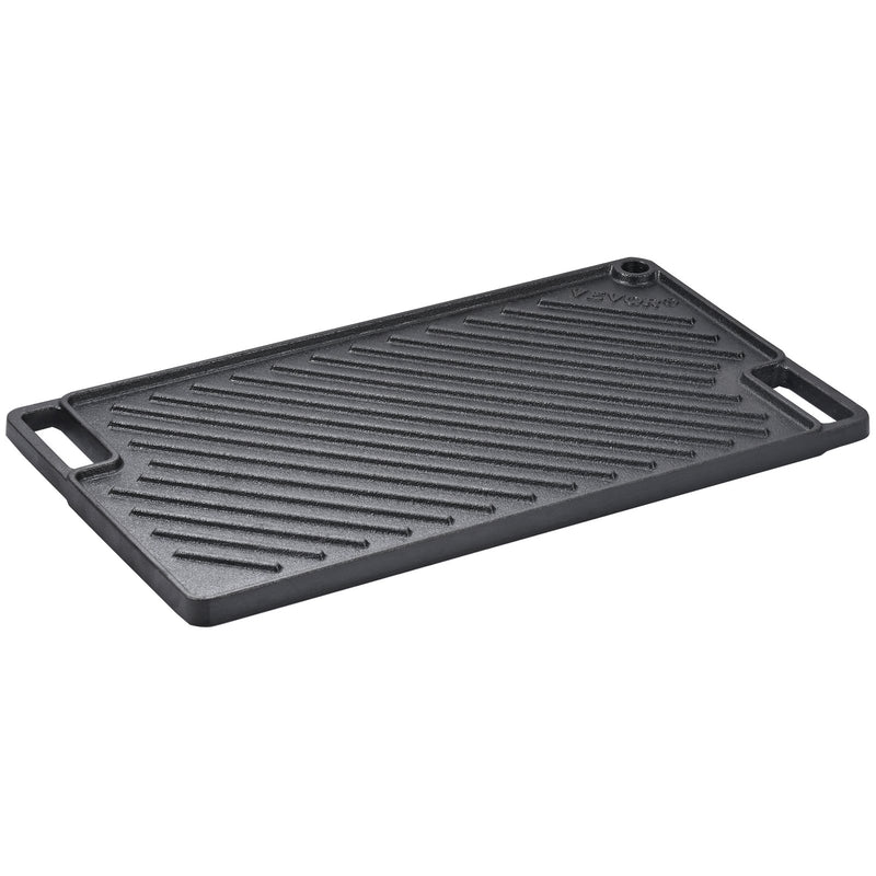 VEVOR Reversā Čuguna Grills/Griddle Panna  24,6 x 42,4 cm, Divu Degļu Izmērs