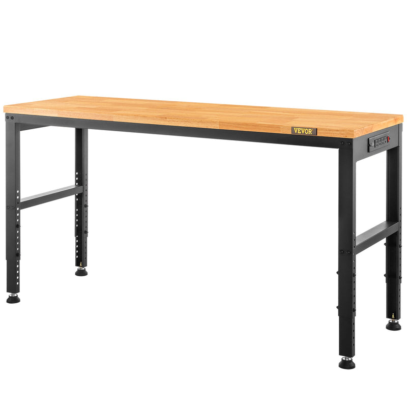 VEVOR augstuma regulējams darbagalds ar rozetēm, 155 x 51 cm