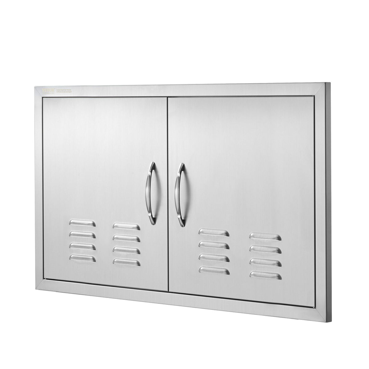 VEVOR BBQ Access Door, 914 x 534 mm, Stainless Steel, Double Door with Handles and Vents, for Outdoor Cabinet and Grill Station