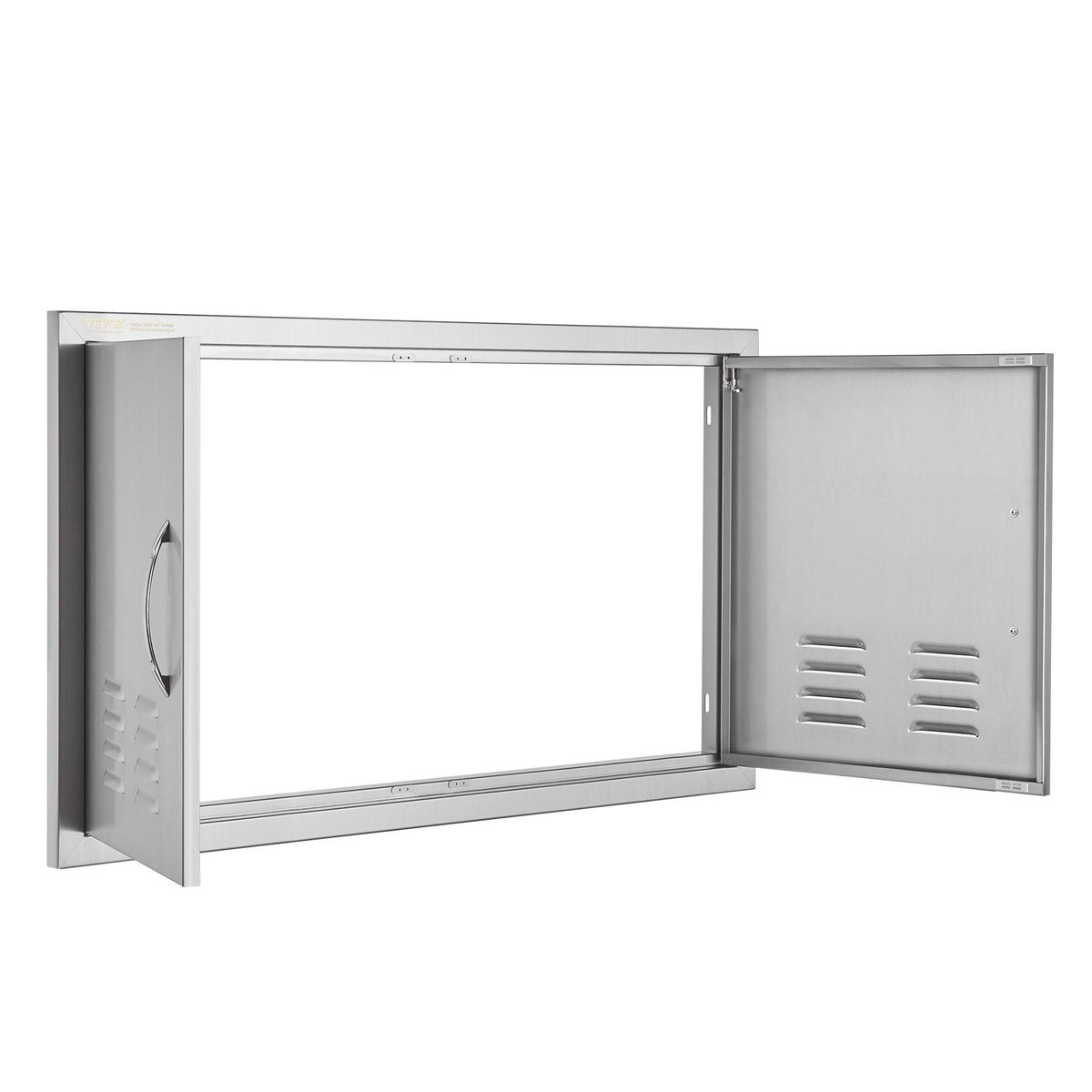 VEVOR BBQ Access Door, 914 x 534 mm, Stainless Steel, Double Door with Handles and Vents, for Outdoor Cabinet and Grill Station