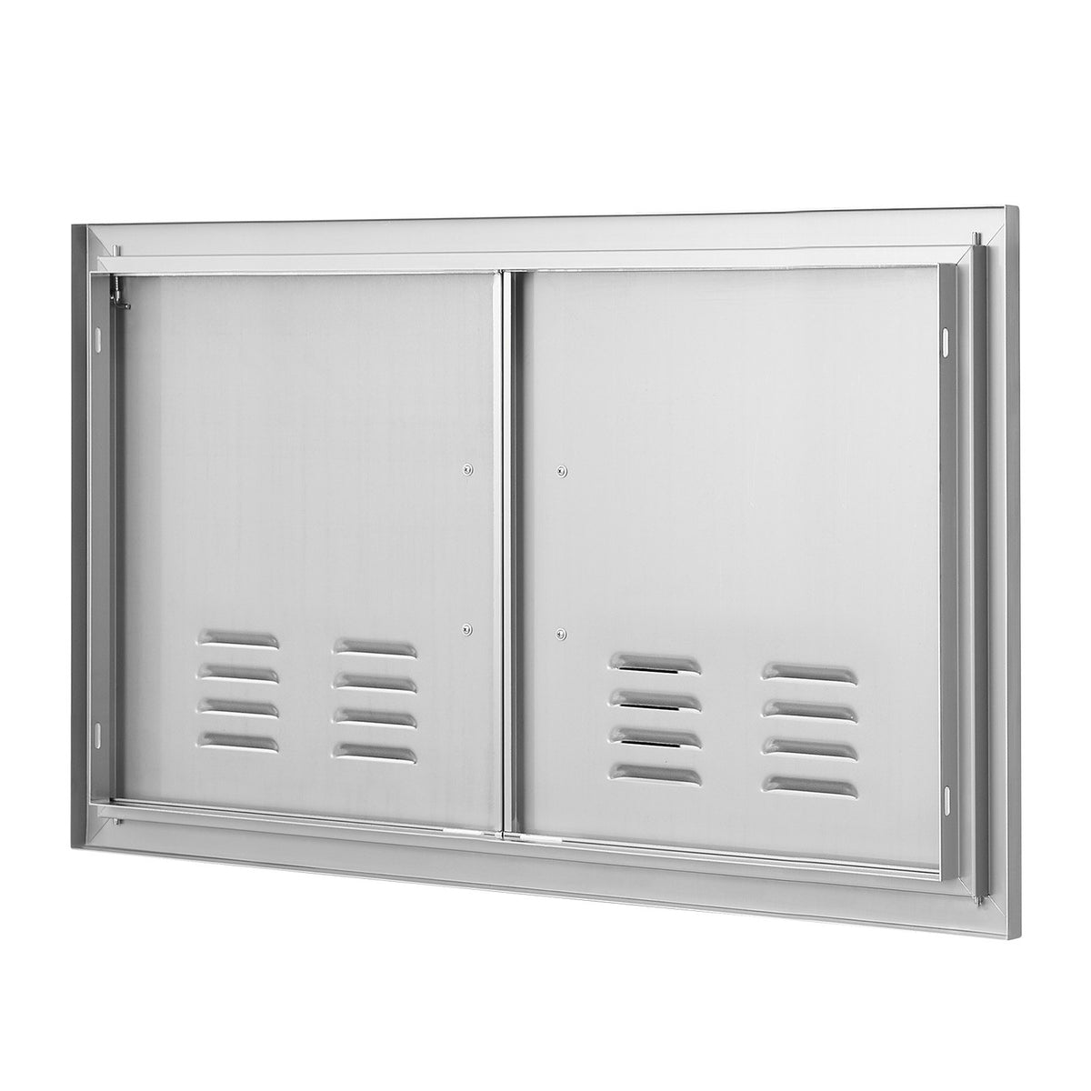VEVOR BBQ Access Door, 914 x 534 mm, Stainless Steel, Double Door with Handles and Vents, for Outdoor Cabinet and Grill Station