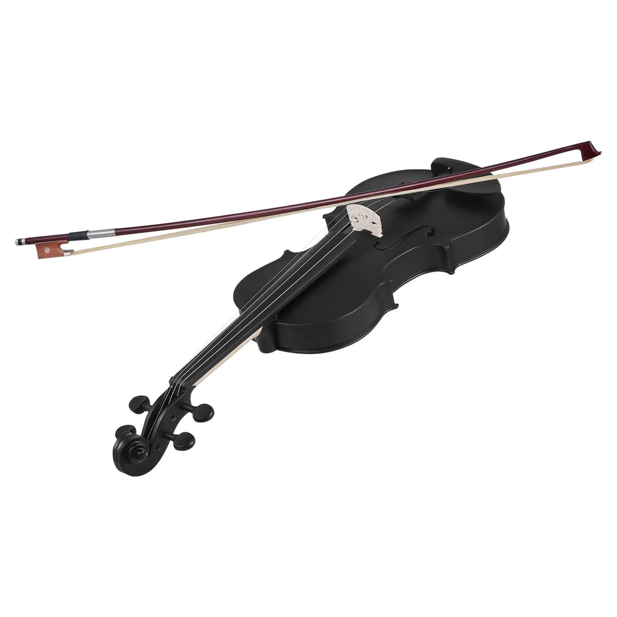 VEVOR Violin 4/4 355 mm Solid Wood Beginner Set with Case and Rosin, Black