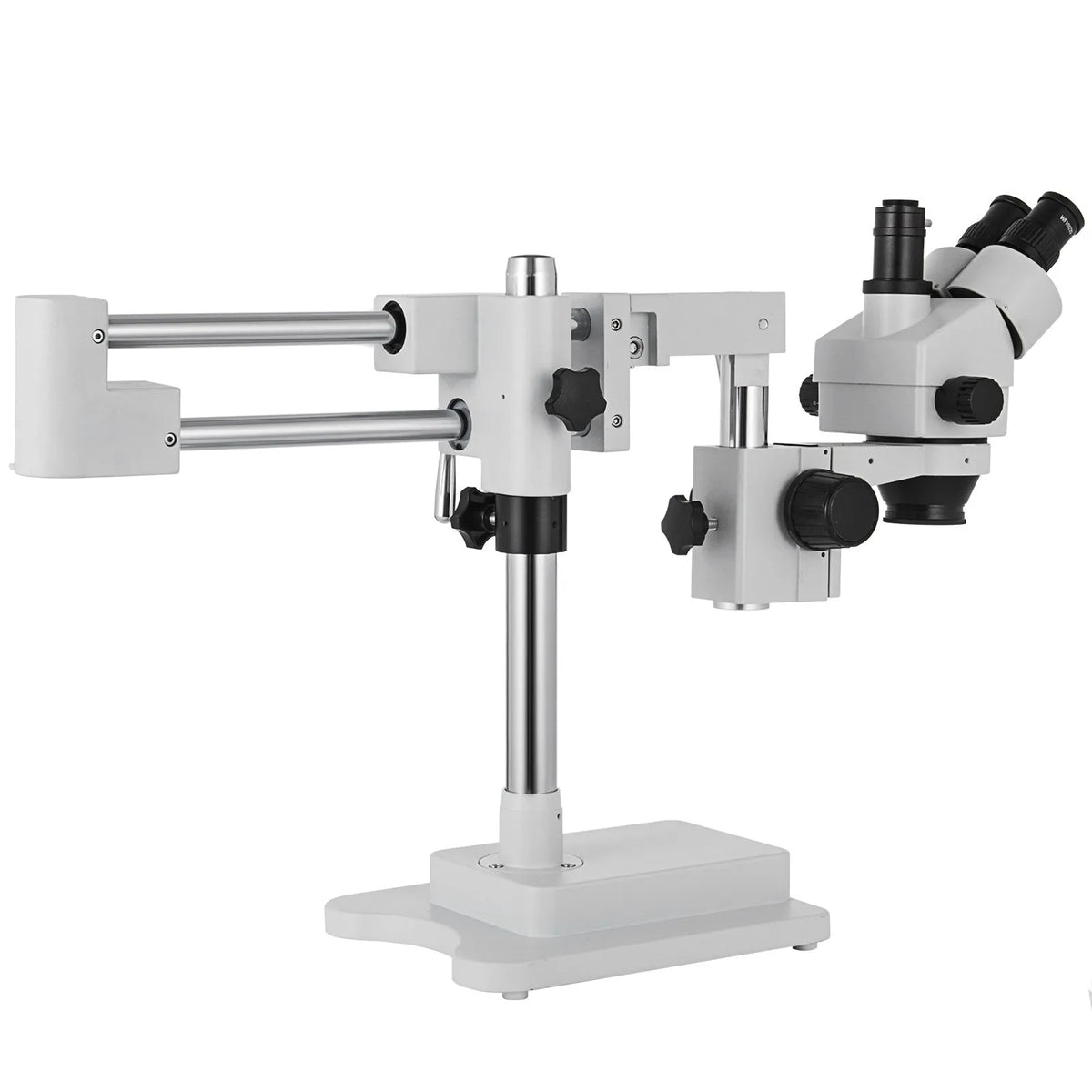 VEVOR Trinocular Stereo Microscope with Dual-Arm Boom Stand, 3.5–90× Magnification, 360° Rotating Head