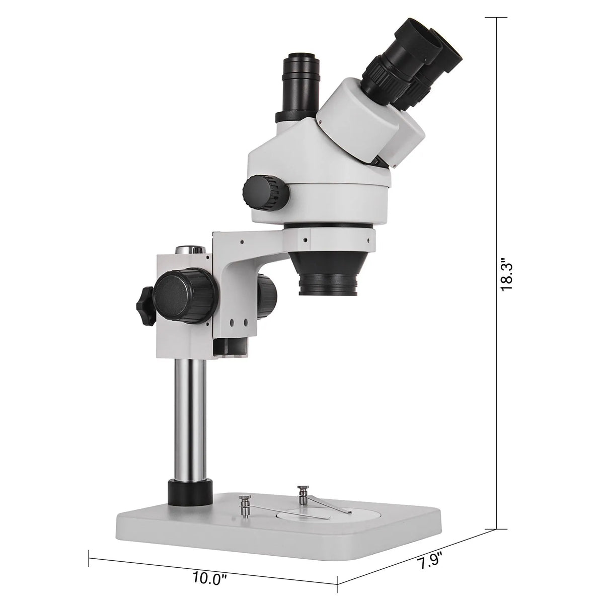 VEVOR Trinocular Stereo Microscope with Column Stand, 3.5–90× Magnification, 360° Rotating Head