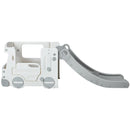 VEVOR bērnu slīdkalniņš mazuļiem vecumā no 1 līdz 12 gadiem ar kāpšanas kāpnēm un autobusa rotaļu namiņu, iekštelpu un āra slīdkalniņa rotaļu komplekts bērniem līdz 50 kg, ar paaugstinātām margām un neslīdošām virsmām