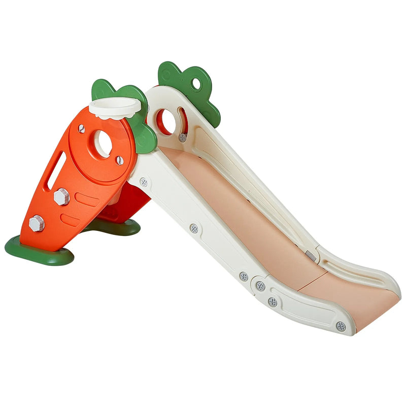 VEVOR bērnu slidkalniņš mazuļiem, vecumā no 1 līdz 12 gadiem, ar kāpšanas trepēm un basketbola grozu, iekštelpu un āra slidkalniņa rotaļu komplekts bērniem līdz 40 kg, ar paaugstinātām margām un neslīdošām virsmām