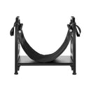 VEVOR iekštelpu malkas statīvs, 45 cm izliekts malkas turētājs ar auduma malkas somu, kravnesība līdz 18 kg, pulverkrāsota tērauda konstrukcija, malkas uzglabāšanai pie kamīna