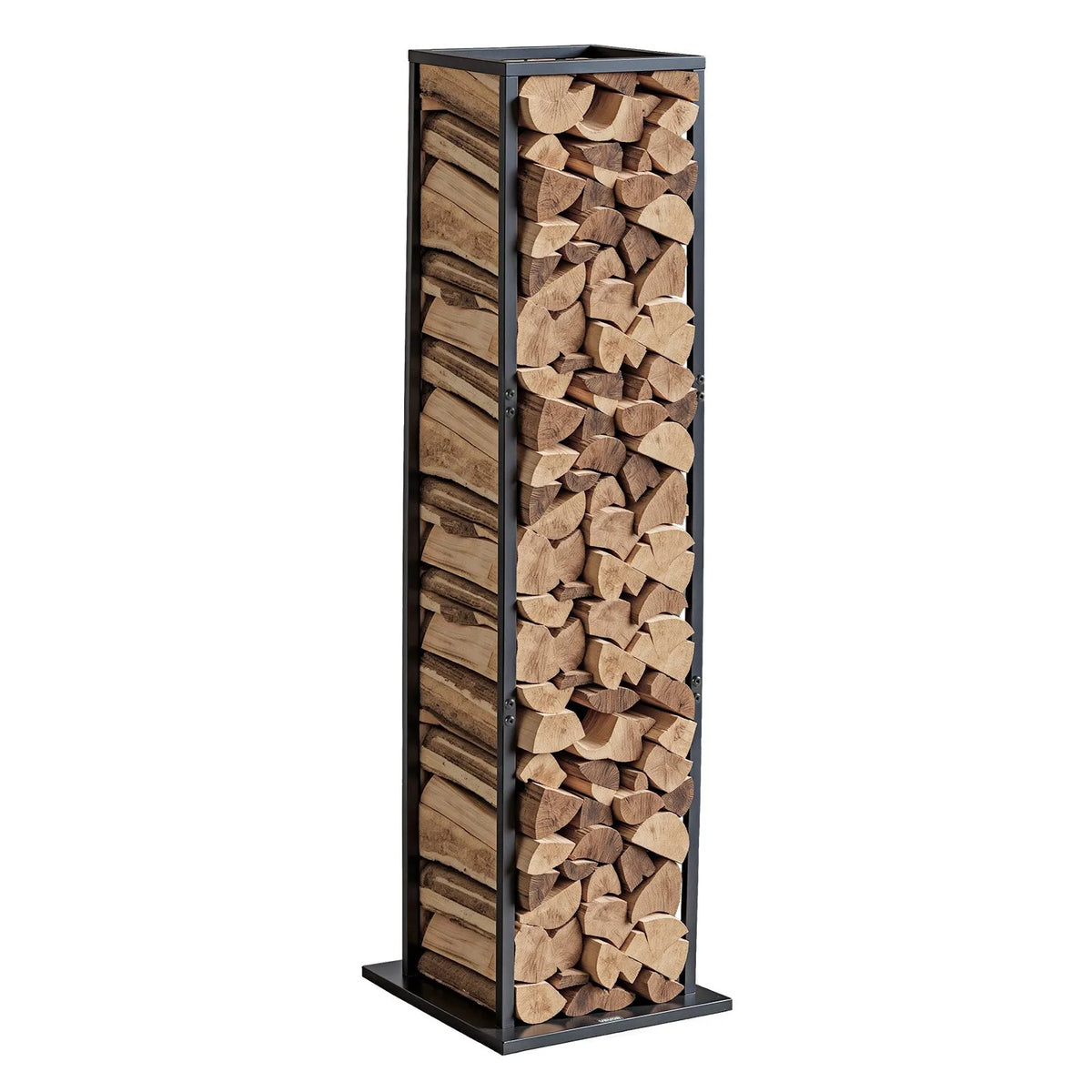 VEVOR Indoor Firewood Rack, 33 × 32 × 112 cm Wood Holder, Up to 45 kg Weight Capacity, Tall Storage Stand, Powder-Coated Steel Construction, Durable Fireplace Stand