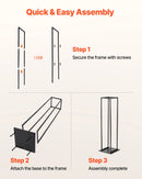 VEVOR iekštelpu malkas statīvs, 33 × 32 × 112 cm malkas turētājs, līdz 45 kg kravnesība, augsts glabāšanas statīvs, pulverkrāsota tērauda konstrukcija, izturīgs statīvs kamīnam