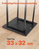 VEVOR iekštelpu malkas statīvs, 33 × 32 × 112 cm malkas turētājs, līdz 45 kg kravnesība, augsts glabāšanas statīvs, pulverkrāsota tērauda konstrukcija, izturīgs statīvs kamīnam