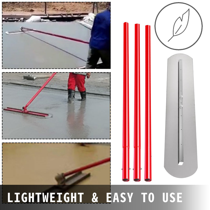 VEVOR manganēna tērauda betona līdzinātājs 1200x200 mm ar rokturi un stiprinājumu - profesionāls cementa apdares instruments