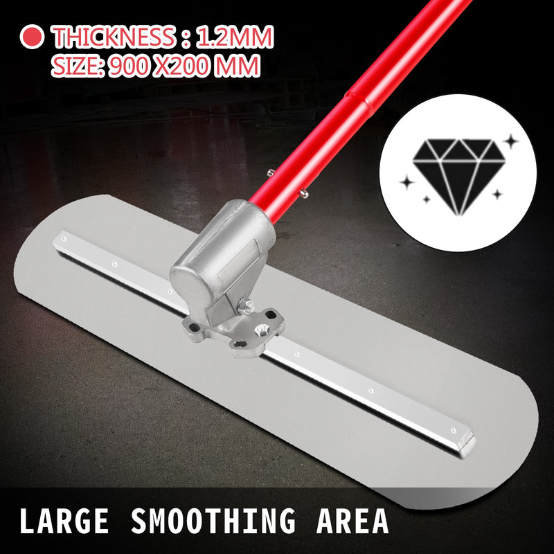 VEVOR manganēna tērauda betona līdzinātājs 900x200 mm ar rokturi un stiprinājumu - profesionāls cementa apdares instruments