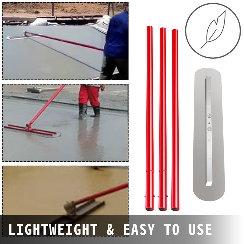 VEVOR manganēna tērauda betona līdzinātājs 900x200 mm ar rokturi un stiprinājumu - profesionāls cementa apdares instruments