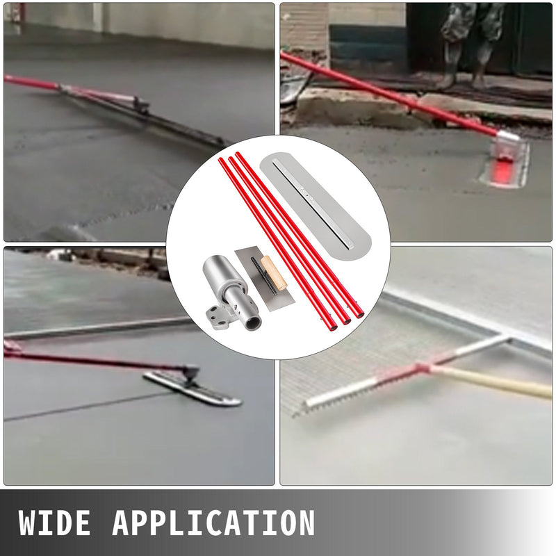 VEVOR manganēna tērauda betona līdzinātājs 900x200 mm ar rokturi un stiprinājumu - profesionāls cementa apdares instruments