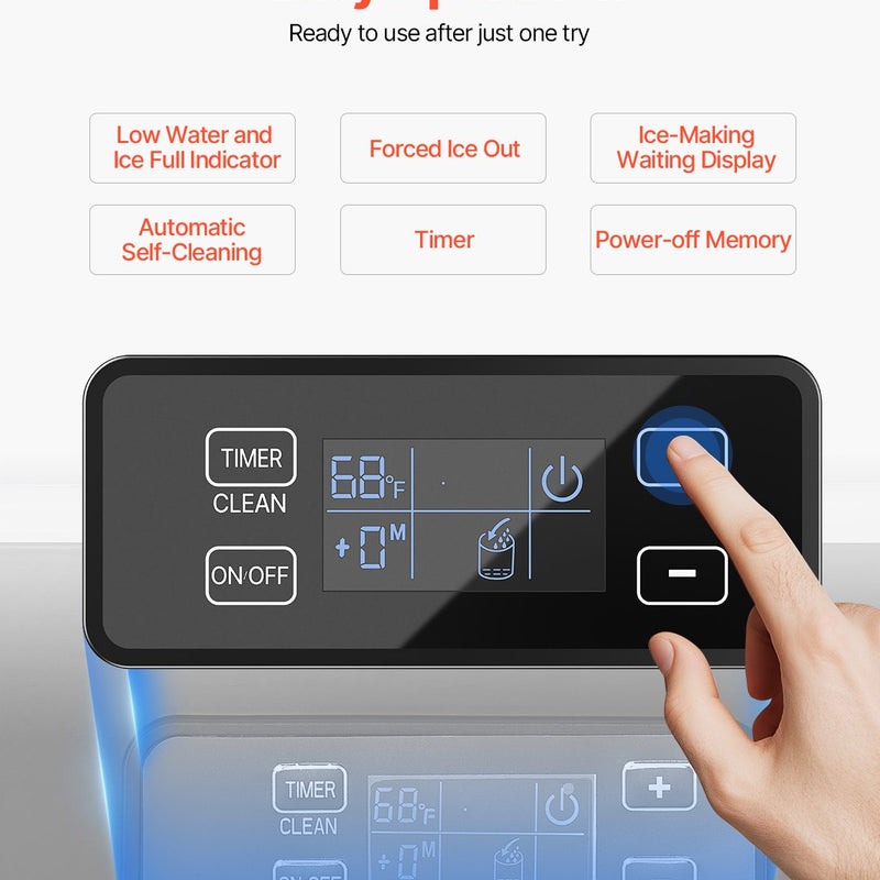 VEVOR iebūvējamā ledus mašīna 36 kg/dienā ar maināmajām durvīm