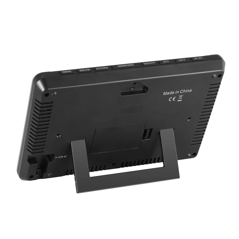 Iekštelpu un āra laikapstacija ar 19 cm krāsu displeju, bezvadu digitālā mājas laikapstacija ar sensoru, atomlaika pulksteni, regulējamu fona apgaismojumu, prognožu datiem, kalendāru, trauksmes un brīdinājuma funkcijām (bez Wi-Fi)