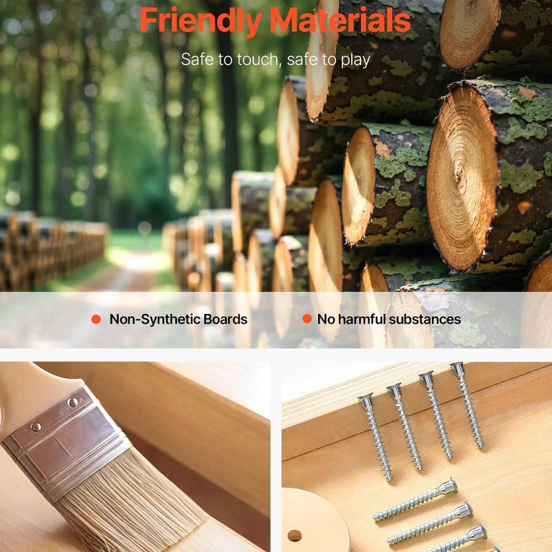 VEVOR iekštelpu rotaļu laukums–džungļu rāmis, 4-in-1 koka kāpšanas rotaļlieta bērniem, Montessori tipa kāpelēšanas komplekts ar klinšu kāpšanas sienu, slidkalniņu, koka kāpnēm un vingrošanas riņķiem, slodze līdz 100 kg