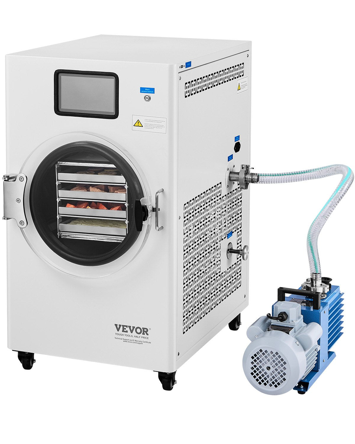 VEVOR Vacuum Freeze Dryer, 4-Tier Fruit and Vegetable Freeze Dryer, White