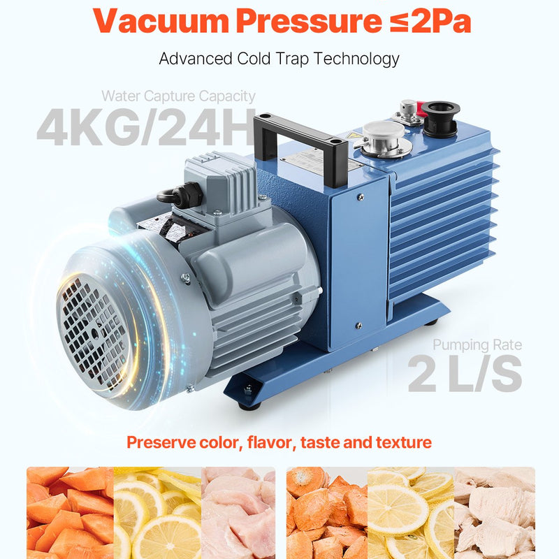 VEVOR vakuuma saldēšanas iekārta - 4 līmeņu augļu un dārzeņu saldēšanas žāvēšanas mašīna, balta