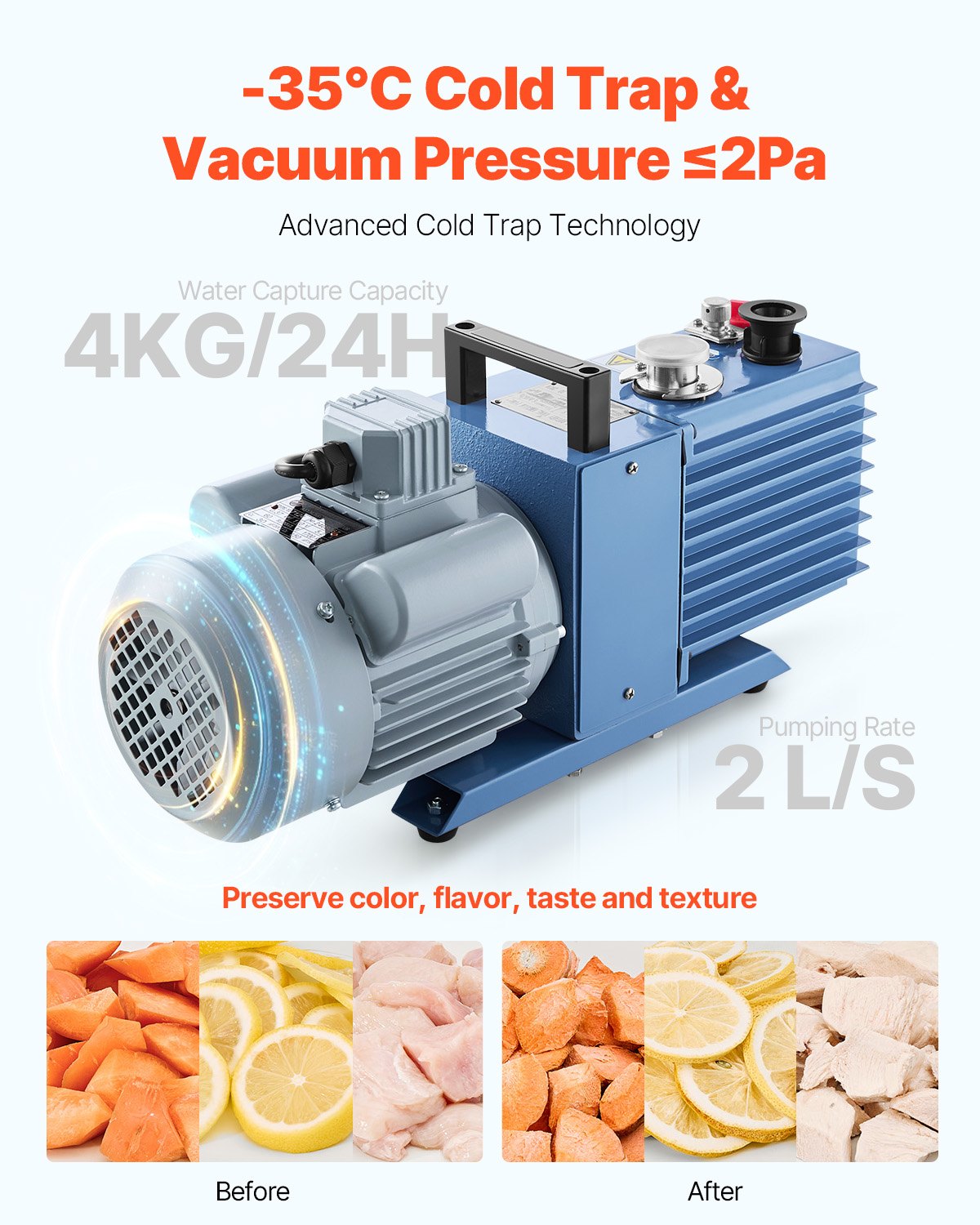 VEVOR Vacuum Freeze Dryer, 4-Tier Fruit and Vegetable Freeze Dryer, White