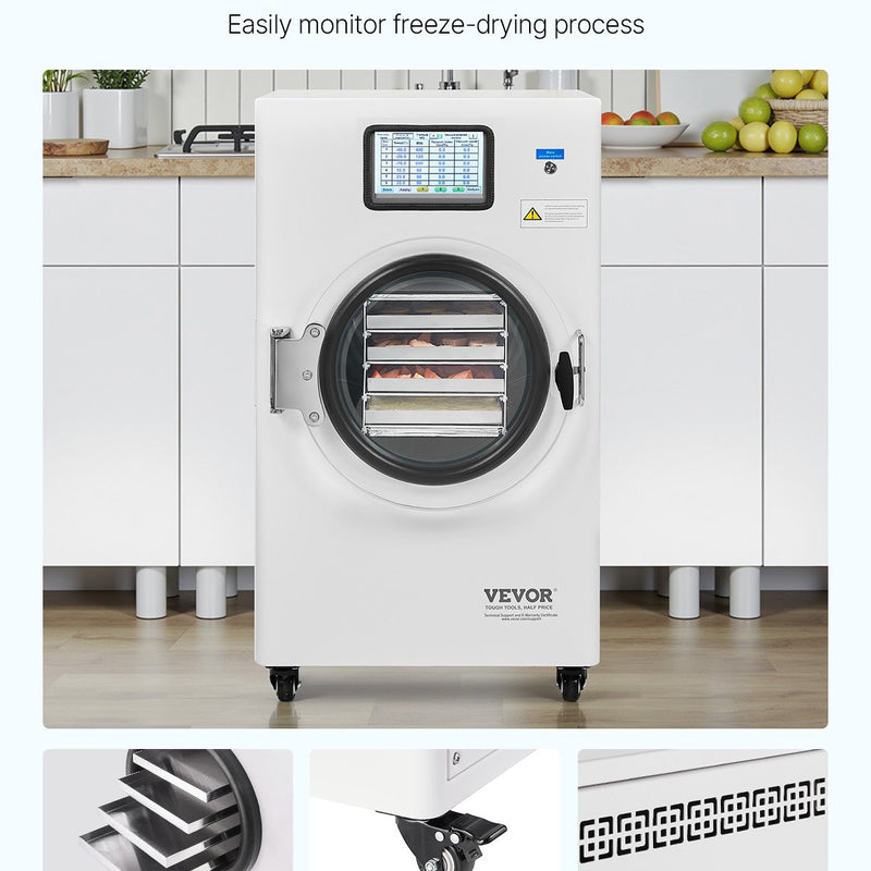 VEVOR vakuuma saldēšanas iekārta - 4 līmeņu augļu un dārzeņu saldēšanas žāvēšanas mašīna, balta