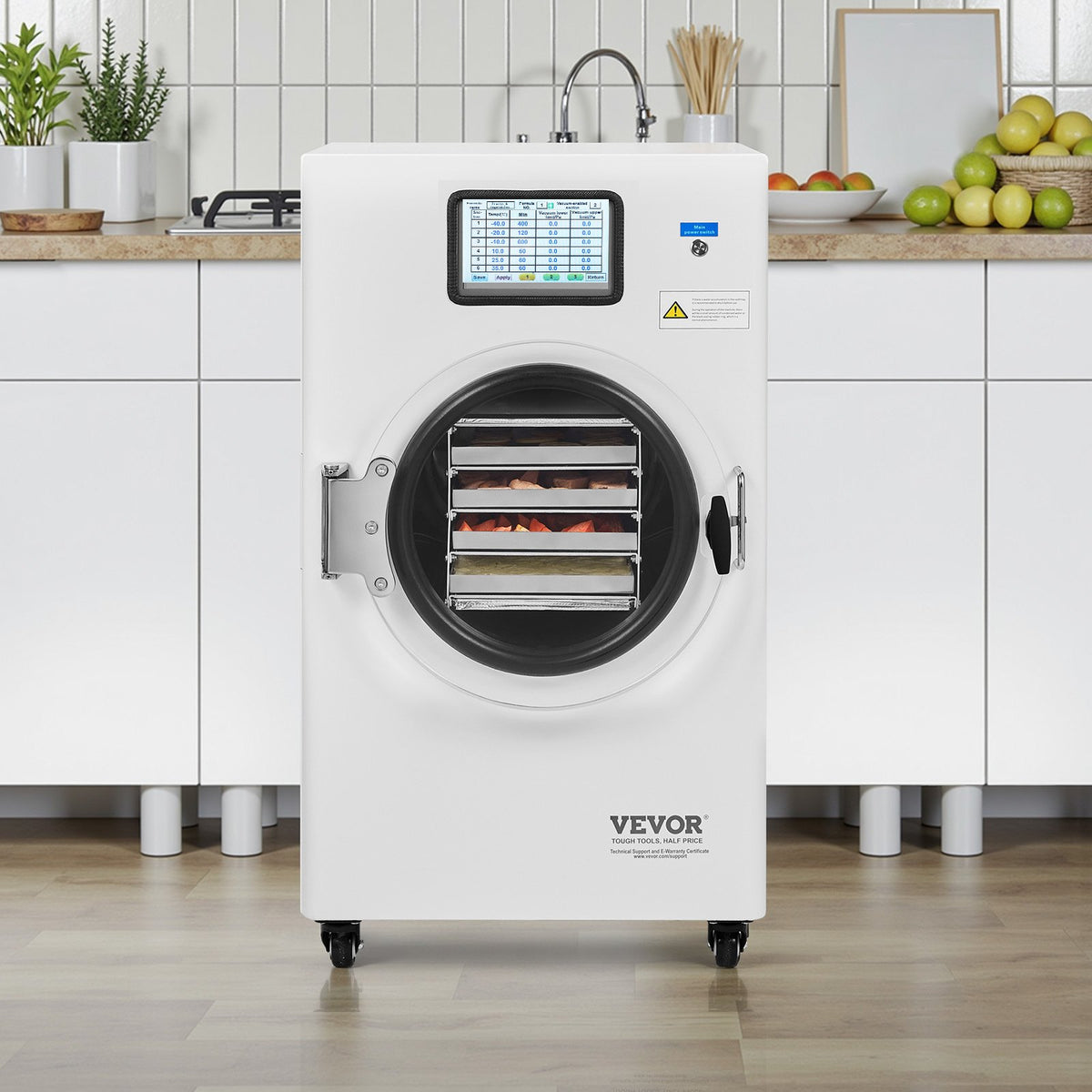 VEVOR Vacuum Freeze Dryer, 4-Tier Fruit and Vegetable Freeze Dryer, White