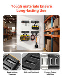 VEVOR E-Track nostiprināšanas sliežu komplekts, 4 gab., 0,4 m E-Track sliedes, 2 U veida āķi, 2 instrumentu turētāji, 2 sliežu plauktu kronšteini, 2 riepu turētāji, 2 kabeļu glabāšanas riņķi, 8 gala vāciņi un 1 soma, piemērots furgoniem un piekabēm