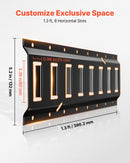 VEVOR E-Track nostiprināšanas sliežu komplekts, 4 gab., 0,4 m E-Track sliedes, 21 daļa: 2 siksnas ar sprādzi, 4 O-gredzeni, 4 D-gredzenu stiprinājumi, 2 vienas atveres turētāji, 8 gala vāciņi, 1 soma, piemērots garāžām, furgoniem un piekabēm