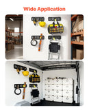 VEVOR E-Track nostiprināšanas sliežu komplekts, 4 gab., 0,4 m E-Track sliedes, 21 daļa: 2 siksnas ar sprādzi, 4 O-gredzeni, 4 D-gredzenu stiprinājumi, 2 vienas atveres turētāji, 8 gala vāciņi, 1 soma, piemērots garāžām, furgoniem un piekabēm