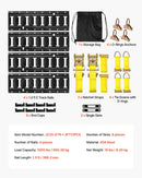 VEVOR E-Track nostiprināšanas sliežu komplekts, 4 gab., 0,4 m E-Track sliedes, 21 daļa: 2 siksnas ar sprādzi, 4 O-gredzeni, 4 D-gredzenu stiprinājumi, 2 vienas atveres turētāji, 8 gala vāciņi, 1 soma, piemērots garāžām, furgoniem un piekabēm