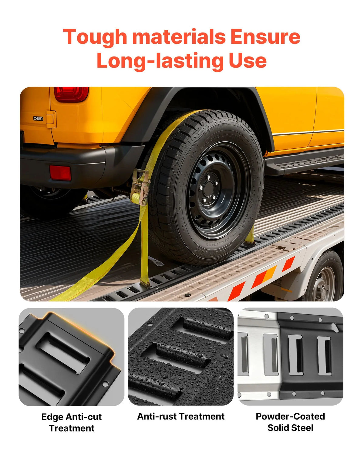 VEVOR E-Track Fastening Rail Kit, 6 pcs, 1.5 m E-Track Rails, 26 Parts, Including 2 Ratchet Straps, 6 O Rings, 6 D Ring Fasteners and 12 End Caps, Suitable for Garages, Vans, Trailers and Motorcycles