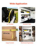 VEVOR E-Track nostiprināšanas sliežu komplekts, 6 gab., 1,5 m E-Track sliedes, 26 daļas, ieskaitot 2 siksnas ar sprādzi, 6 O gredzenus, 6 D gredzenu stiprinājumus un 12 gala vāciņus, piemērots garāžām, furgoniem, piekabēm un motocikliem