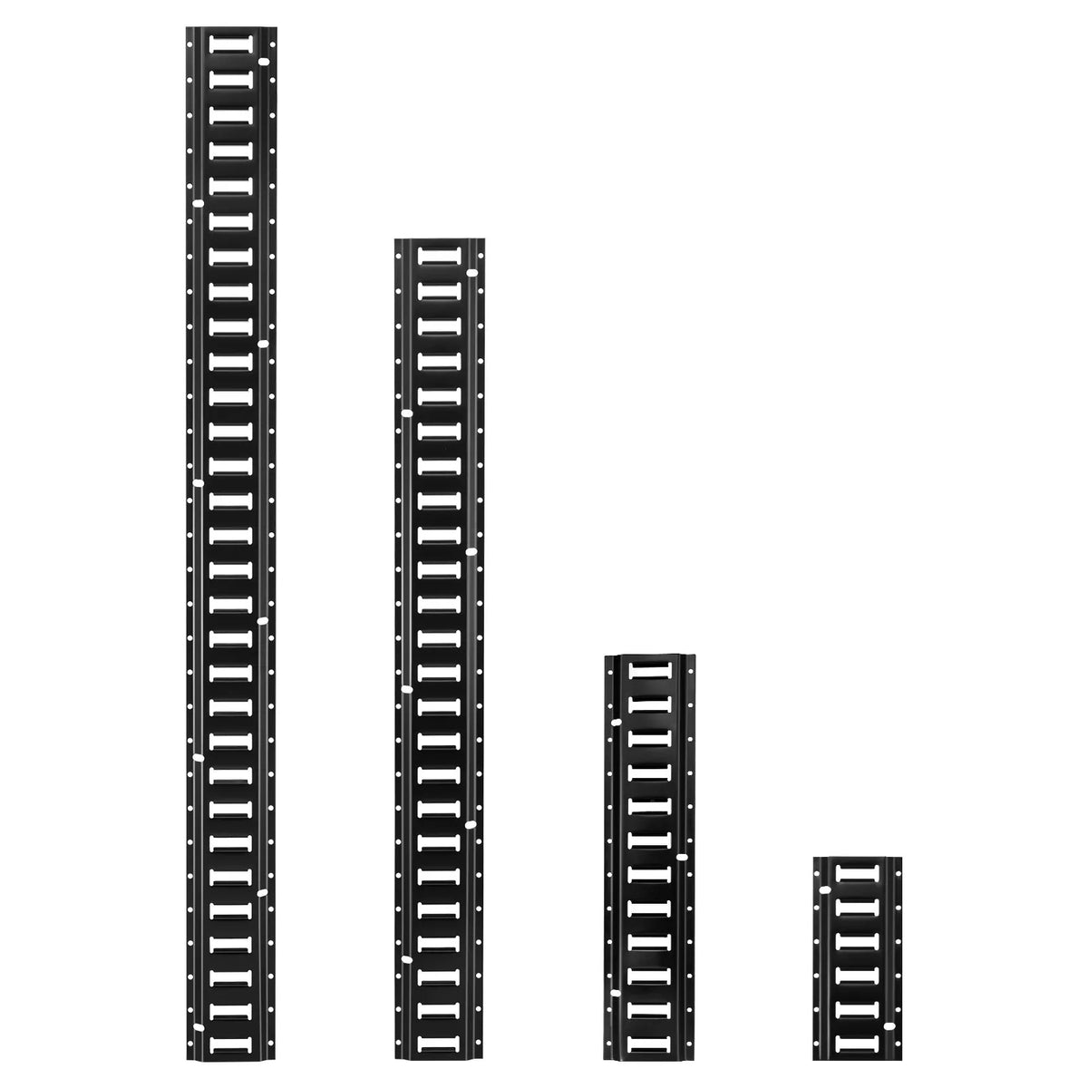 VEVOR E-Track Fastening Rail Kit, 8 pcs (1.5 m+1.2 m+0.6 m+0.3 m), 36 Parts: 2 Straps with Buckles, 8 O-Rings, 8 D-Ring Fasteners, 2 Single-Hole Holders, 16 End Caps, Suitable for Vans and Trailers