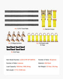 VEVOR E-Track nostiprināšanas sliežu komplekts, 4 gab., 2,3 m E-Track sliedes, 26 daļas: 2 siksnas ar sprādzi, 8 O-gredzeni, 8 D-gredzenu stiprinājumi, 8 gala vāciņi, piemērots garāžām, furgoniem, piekabēm un motocikliem