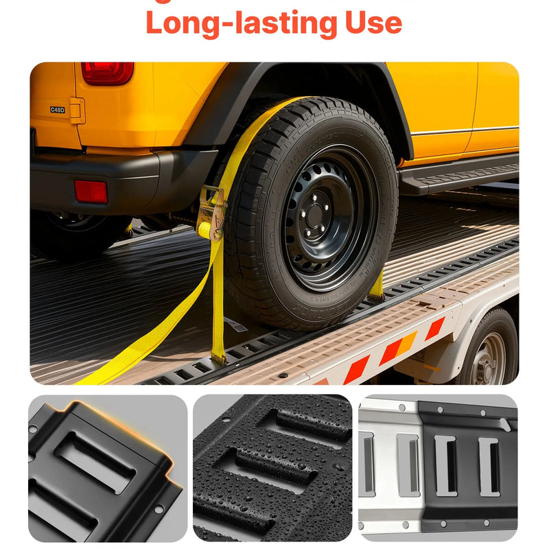 VEVOR E-Track nostiprināšanas sliedes, 4 gab., 2,3 m sliedes, nodrošina kravas un smagu priekšmetu nostiprināšanu līdz 909 kg, piemērots garāžām, furgoniem, motociklu un ATV stiprinājumiem